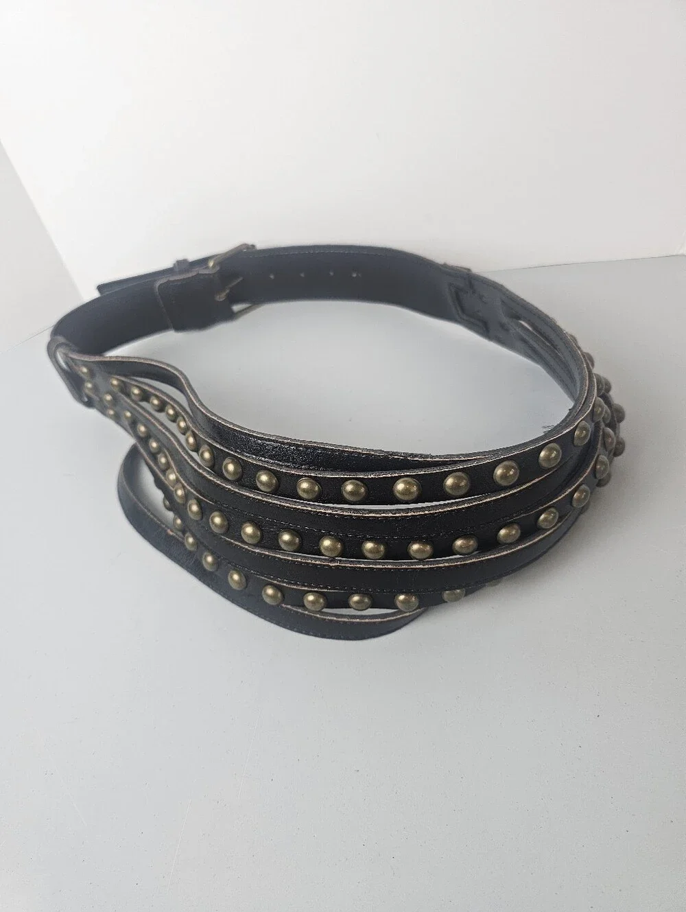 Multi-Strand Belt Studded Gold Brown Statement Piece Y2K Retro READ